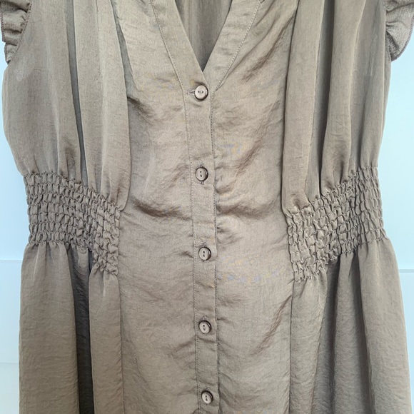 Luster Tunic Top with Lace and Ruffle Cap Sleeves - Picture 5 of 7